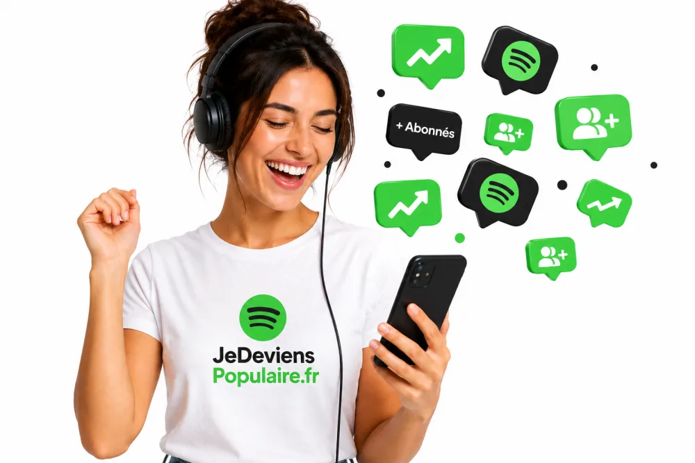 Acheter des Streams Spotify Français : cliente de JeDeviensPopulaire.fr ravie de la croissance de son compte Spotify