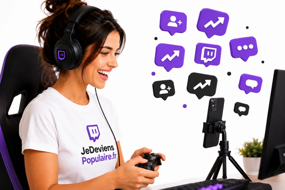 Acheter des vues Twitch : cliente de JeDeviensPopulaire.fr ravie de la croissance de son compte Twitch