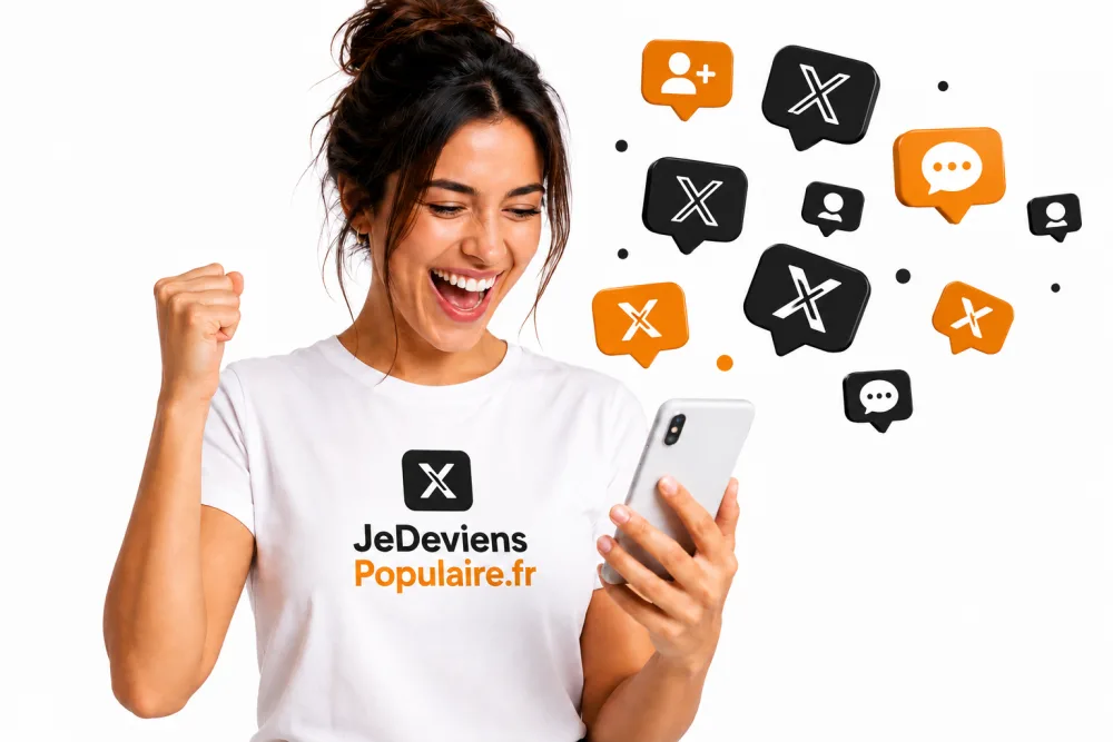 Acheter des likes Twitter : cliente de JeDeviensPopulaire.fr ravie de la croissance de son compte X (Twitter)