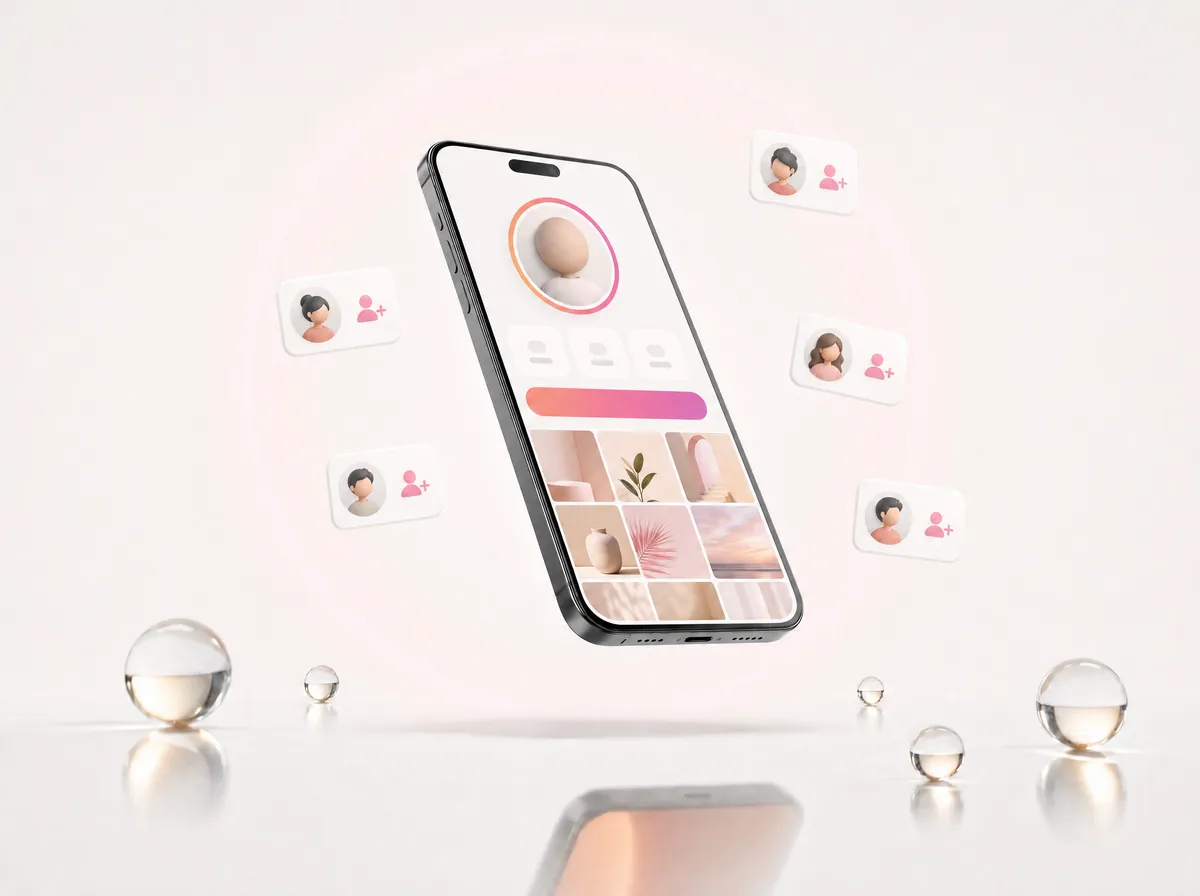 Profil sur smartphone qui reçoit de nouveaux abonnés Instagram français Profil sur smartphone qui reçoit de nouveaux abonnés Instagram français