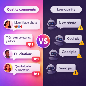 vrais commentaires instagram français vs faux commentaires bots