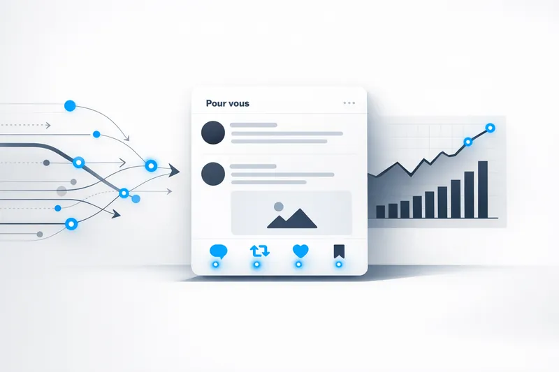 Développer son compte X (Twitter) : algorithme For You et signaux d'engagement Développer son compte X (Twitter) : algorithme For You et signaux d'engagement