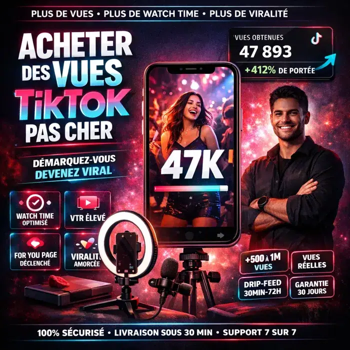 Vues TikTok réelles drip-feed Watch Time Acheter des vues TikTok pas cher pour booster Watch Time