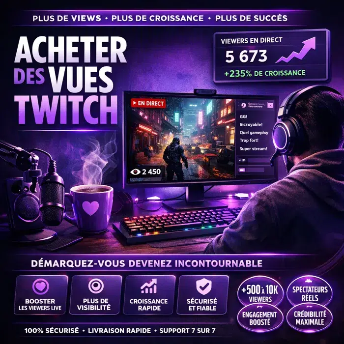 Vues Twitch viewers live drip-feed Acheter des vues Twitch pour faire grandir les viewers live de votre stream