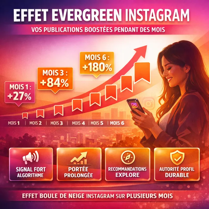 Acheter saves Instagram pour effet evergreen Effet evergreen sauvegardes Instagram durable algorithme