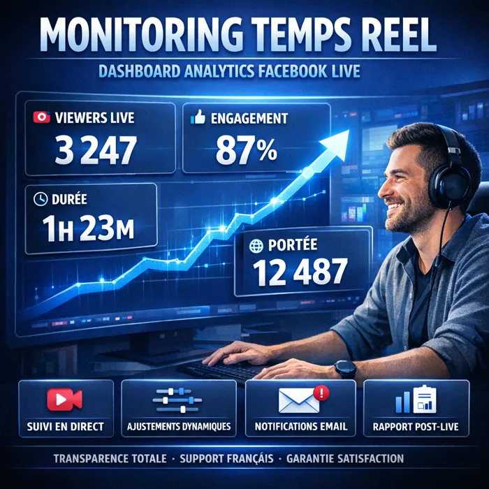 Suivi vues Live Facebook dashboard analytics Monitoring Live Facebook temps réel viewers et engagement