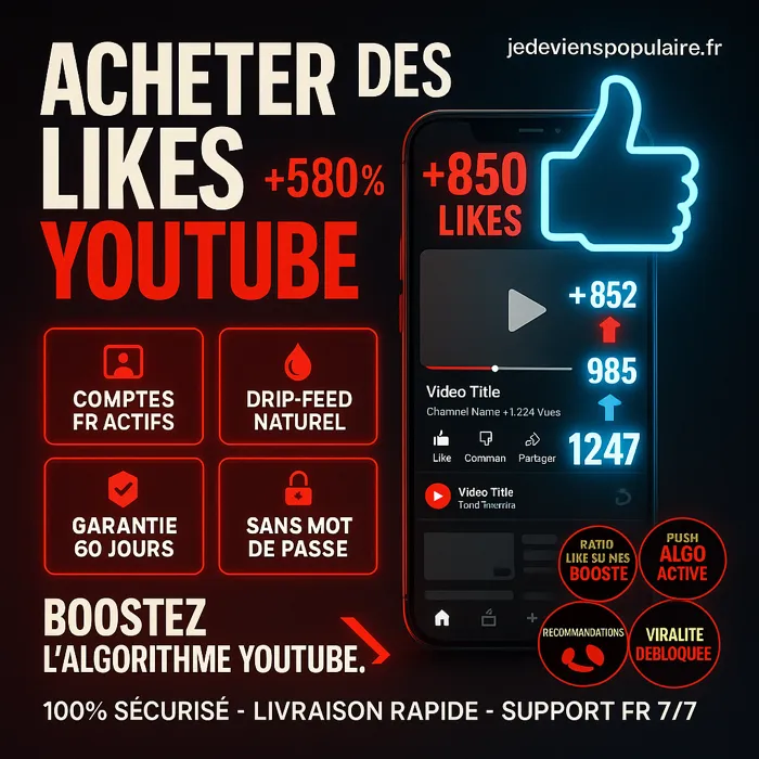 Le pouce bleu YouTube, premier signal lu par l'algorithme de recommandation Acheter des likes YouTube pour booster le pouce bleu et l'algorithme