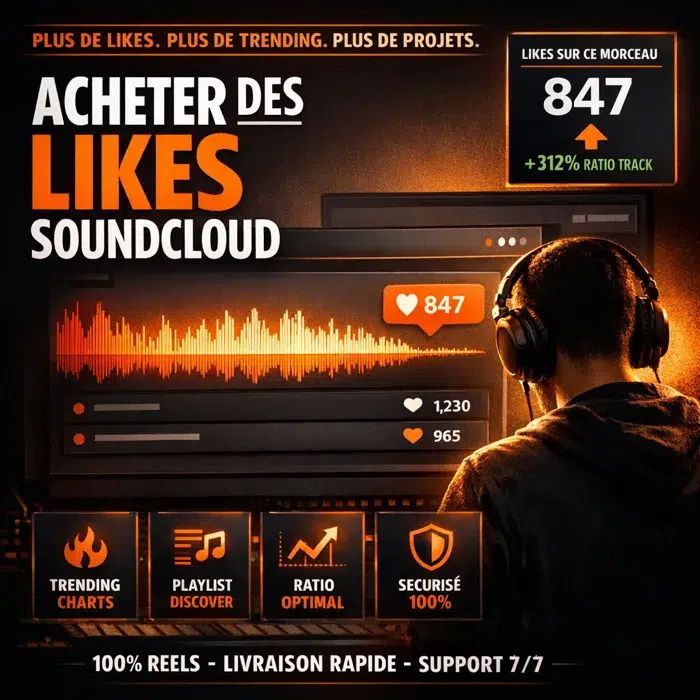 Acheter des likes SOUNDCLOUD 2 Acheter des likes SoundCloud : poster avec interface SoundCloud, beatmaker, statistiques de ratio likes track-level